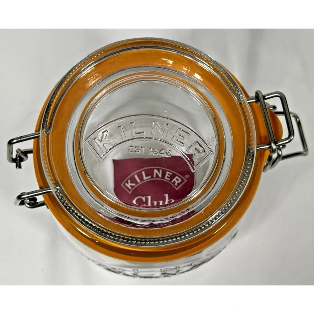 Kilner Clip Top Glass Jar Small Clear Orange Seal Airtight Storage 0.35L